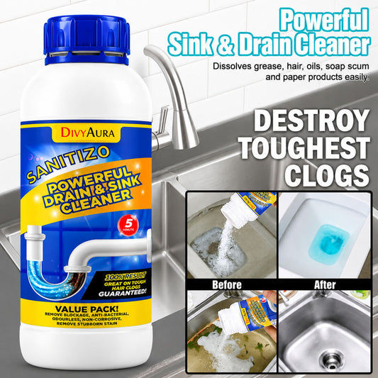 Sanitizo Powerful Drain & Sink Cleaner Powder 250 gm (Pack of 4)