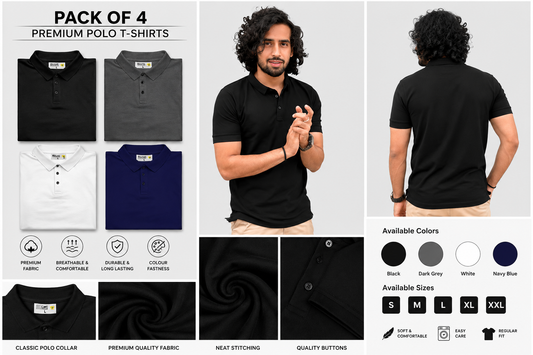 Men Polo T-Shirts (Multicolor, S,M,L,XL,XXL)