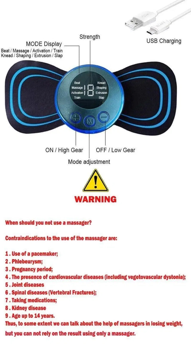 Mini Electric Massager โ 8 Modes & 19 Strength Levels
