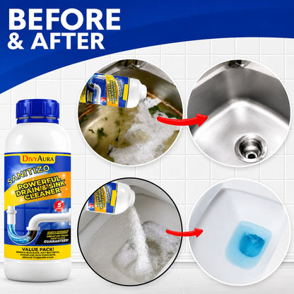 Sanitizo Powerful Drain & Sink Cleaner Powder 250 gm (Pack of 4)