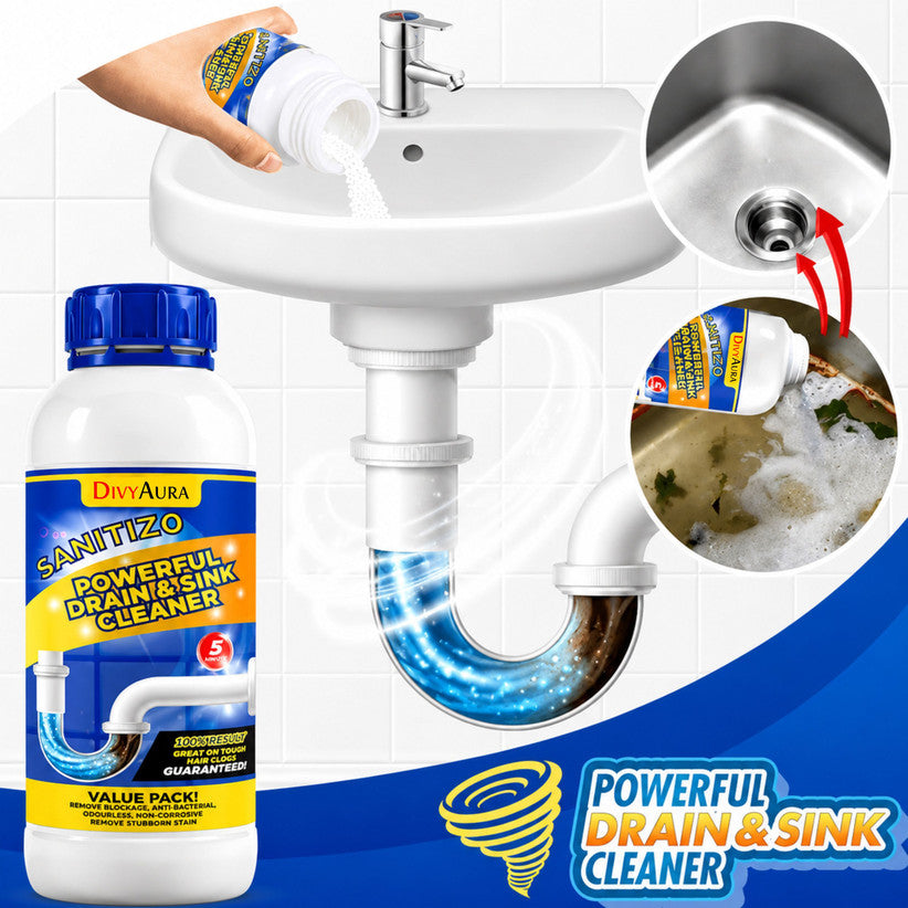 Sanitizo Powerful Drain & Sink Cleaner Powder 250 gm (Pack of 4)